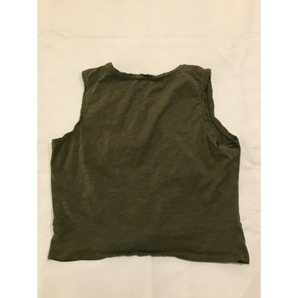 Sanctuary Olive Green Twist Front Sleeveless Knit Tank Top XXL Slub Texture - Picture 3 of 3